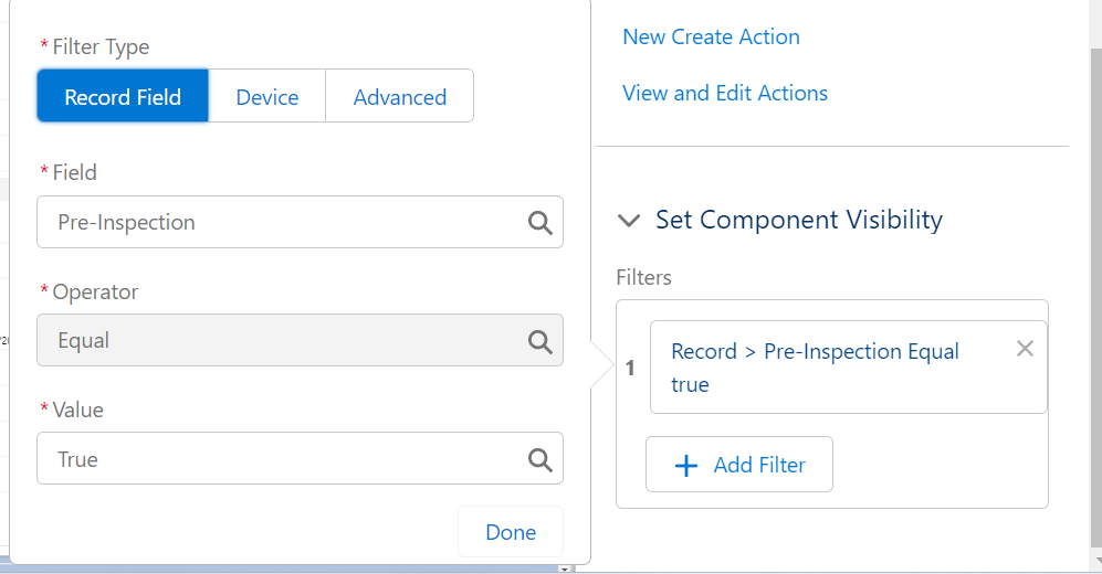 Set Visibility Filter