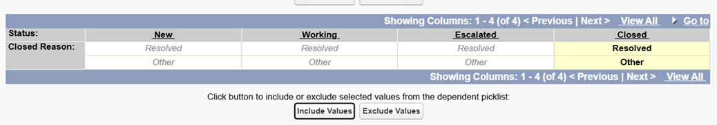 Select Closed Reason Values